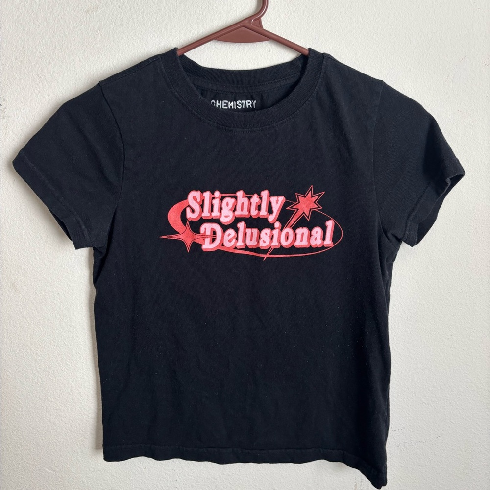 Black T-Shirt with Pink Graphic